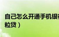 自己怎么开通手机银行工行（自己怎么开通微粒贷）