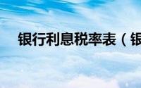 银行利息税率表（银行利息税率是多少）