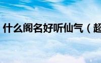 什么阁名好听仙气（超仙的阁楼名字有哪些）