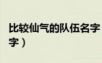 比较仙气的队伍名字（比较仙气的唯美队伍名字）