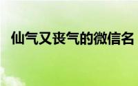仙气又丧气的微信名（比较有仙气的网名）