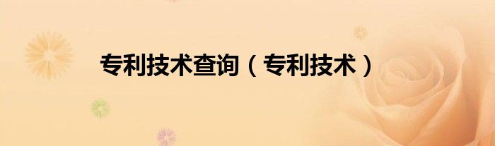 专利技术查询（专利技术）