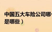 中国五大车险公司哪个好（中国前十车险公司是哪些）