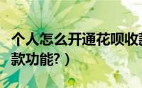 个人怎么开通花呗收款功能（如何开通花呗收款功能?）