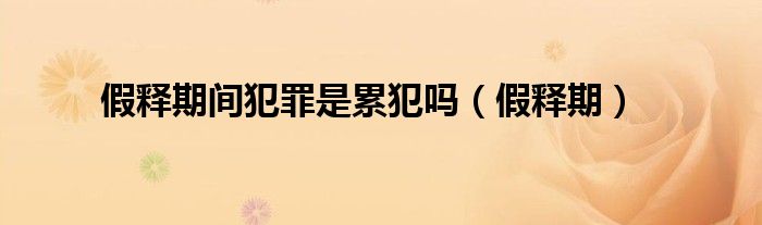 假释期间犯罪是累犯吗（假释期）