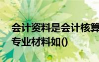 会计资料是会计核算的重要成果,主要指会计专业材料如()