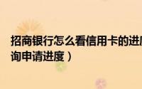 招商银行怎么看信用卡的进度申请过程（招行信用卡怎么查询申请进度）
