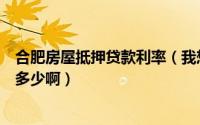 合肥房屋抵押贷款利率（我想问下合肥房产抵押贷款利息是多少啊）