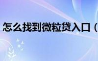 怎么找到微粒贷入口（怎么找到微粒贷官网）