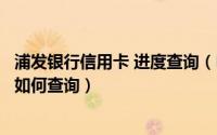 浦发银行信用卡 进度查询（申请浦发银行信用卡的申请进度如何查询）