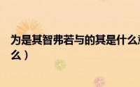 为是其智弗若与的其是什么意思（为是其智弗若与的其指什么）