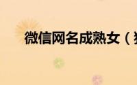 微信网名成熟女（独一无二的微信名）