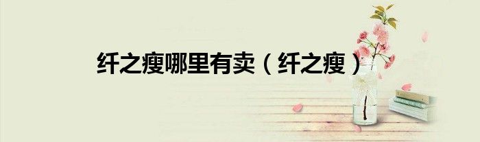 纤之瘦哪里有卖（纤之瘦）