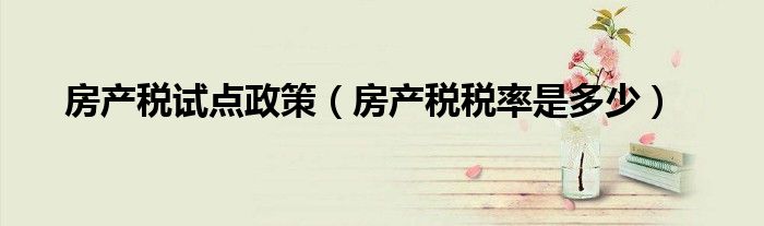 房产税试点政策（房产税税率是多少）