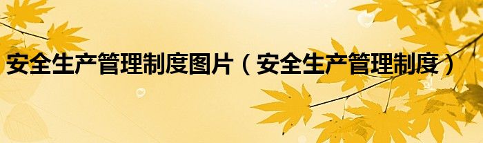 安全生产管理制度图片（安全生产管理制度）