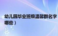 幼儿园毕业班级温馨群名字（幼儿园毕业班级温馨群名字有哪些）