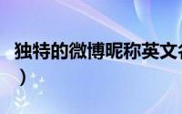独特的微博昵称英文名（好听的微博昵称英文）
