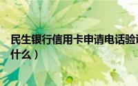 民生银行信用卡申请电话验证（民生银行信用卡申请电话是什么）