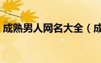 成熟男人网名大全（成熟男人高级深度网名）