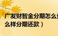 广发财智金分期怎么查询还款（广发信用卡怎么样分期还款）