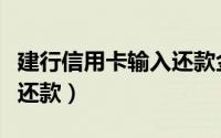 建行信用卡输入还款金额（建行信用卡多少天还款）