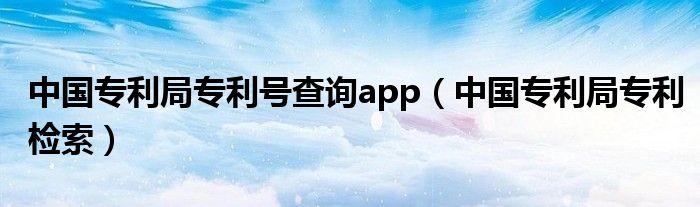中国专利局专利号查询app（中国专利局专利检索）