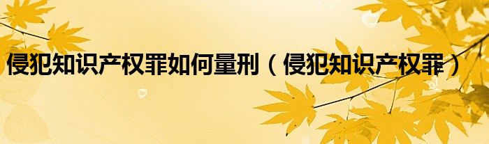 侵犯知识产权罪如何量刑（侵犯知识产权罪）