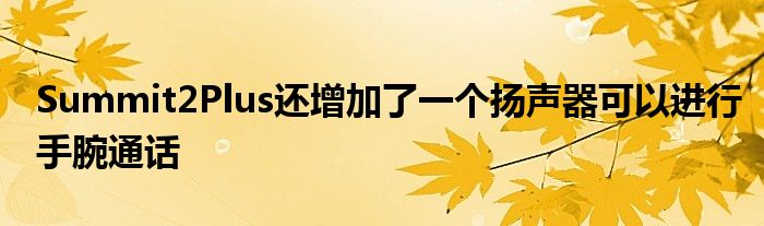 Summit2Plus还增加了一个扬声器可以进行手腕通话