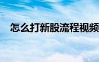 怎么打新股流程视频（怎么打新股流程?）