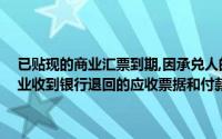 已贴现的商业汇票到期,因承兑人的银行存款不足支付时,申请贴现的企业收到银行退回的应收票据和付款通知时,要编制的会计分录如下()