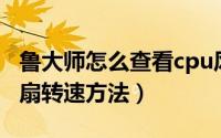 鲁大师怎么查看cpu风扇转速（鲁大师查看风扇转速方法）
