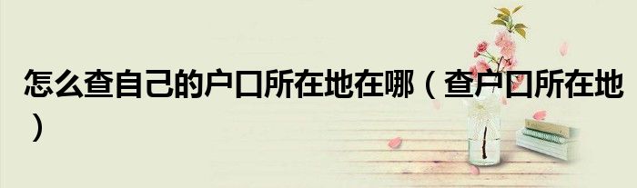 怎么查自己的户口所在地在哪（查户口所在地）