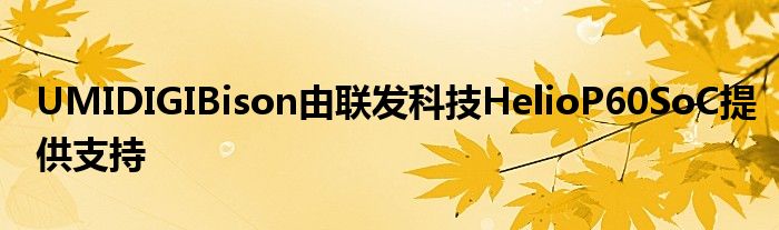 UMIDIGIBison由联发科技HelioP60SoC提供支持