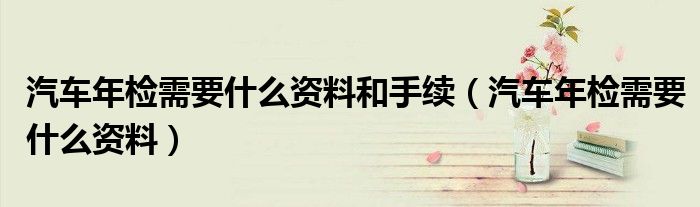 汽车年检需要什么资料和手续（汽车年检需要什么资料）