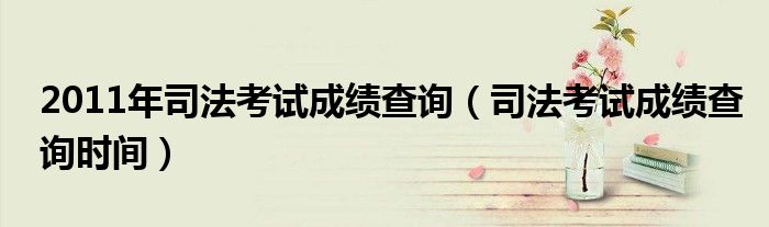 2011年司法考试成绩查询（司法考试成绩查询时间）