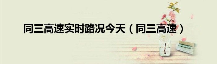 同三高速实时路况今天（同三高速）