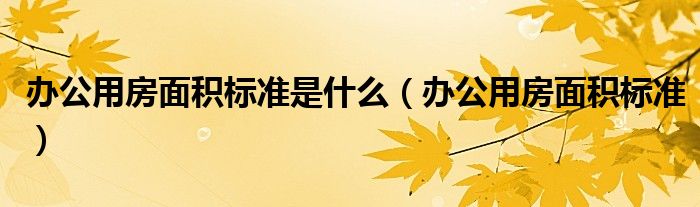 办公用房面积标准是什么（办公用房面积标准）
