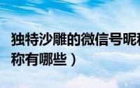 独特沙雕的微信号昵称（独特沙雕的微信号昵称有哪些）