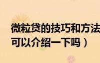 微粒贷的技巧和方法是哪个（微粒贷怎么开?可以介绍一下吗）