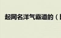起网名洋气霸道的（比较洋气霸道的网名）