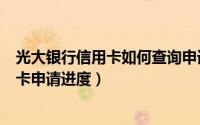 光大银行信用卡如何查询申请进度（如何查询光大银行信用卡申请进度）