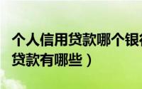 个人信用贷款哪个银行额度大（正规银行信用贷款有哪些）