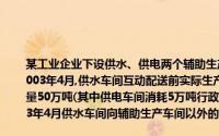 某工业企业下设供水、供电两个辅助生产车间,采用交互分配法进行辅助生产费用的分配2003年4月,供水车间互动配送前实际生产成本为9万元供电车间电费应为2.7万元；供水总量50万吨(其中供电车间消耗5万吨行政部门消耗10万吨基本生产车间耗用350000吨2003年4月供水车间向辅助生产车间以外的受益单位分配水费的总成本为人民币()