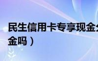 民生信用卡专享现金分期（民生信用卡能取现金吗）