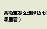 余额宝怎么选择货币基金（余额宝货币基金在哪里看）