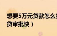 想要5万元贷款怎么贷（我想贷款5万哪里好贷审批快）