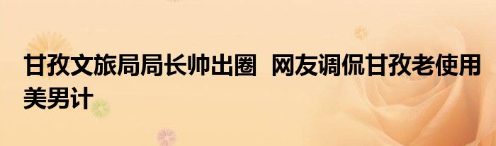 甘孜文旅局局长帅出圈  网友调侃甘孜老使用美男计