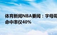 体育新闻NBA要闻：字母哥生涯至今和艾顿对位时35中14命中率仅40%