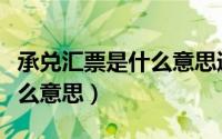承兑汇票是什么意思通俗解释（承兑汇票是什么意思）