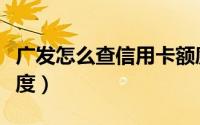 广发怎么查信用卡额度（广发怎么查信用卡进度）